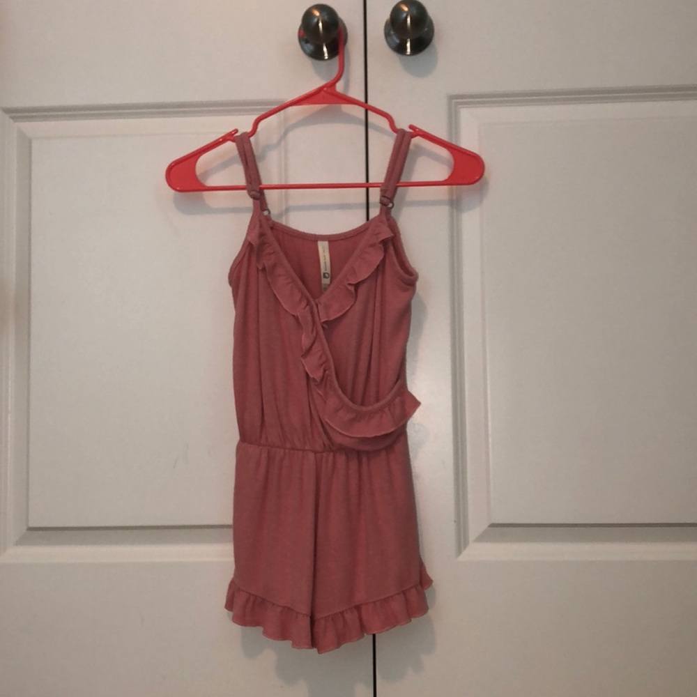Pink ruffled romper